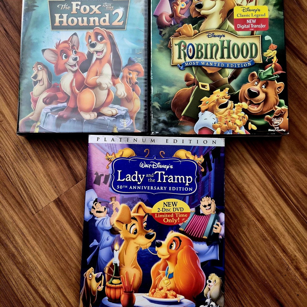 Disney DVD Collection: The Fox and the Hound 2, Robin Hood, Lady and the Tramp